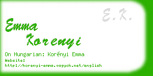emma korenyi business card